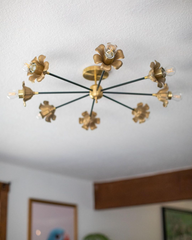 Black and brass modern floral chandelier