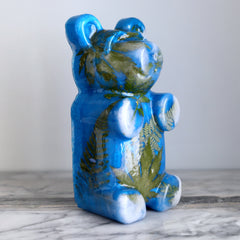 Blue Bear with Leaves