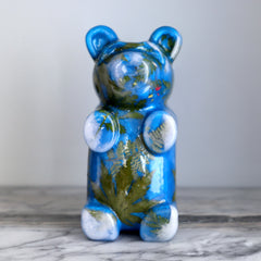 Blue Bear with Leaves