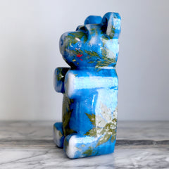 Blue Bear with Leaves
