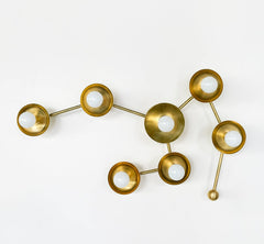 Brass Leo wall sconce or flushmount ceiling light fixture