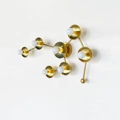 Brass Leo wall sconce or flushmount ceiling light fixture