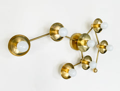 Brass Leo wall sconce or flushmount ceiling light fixture