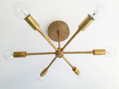 brass 6-light ceiling fixture