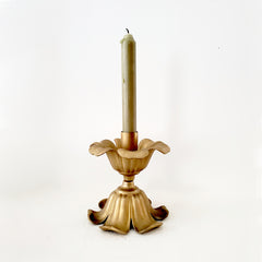 Vintage style brass flower candle holder made in New Orleans