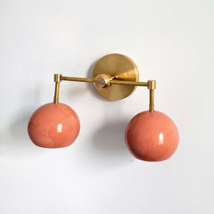 Double Loa Sconce with Peach Shades