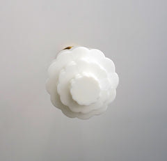 Wedding cake tiered white glass pendant lighting fixture vintage victorian design