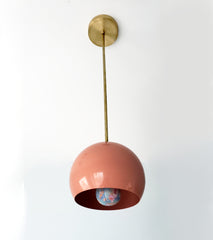 Brass & Coral Large Loa Pendant midcentury modern peach kitchen pendant lights with gold accents