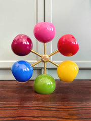 Brass and rainbow flushmount ceiling light