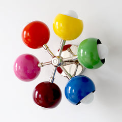 Chrome and rainbow mid century modern flushmount ceiling light or wall sconce
