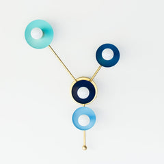 Teal and Brass Cancer flushmount light fixture star constellation lighting