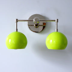 Double Loa Sconce with Chartreuse Shades