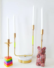 pop art inspired candle holders made by sazerac stitches