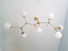 organic asymmetric large brass chandelier with glass modern contemporary lighting light fixture brass