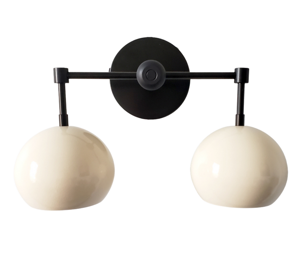Double Loa Sconce with Cream Shades