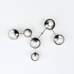 Chrome Virgo Sconce or ceiling flushmount light inspired by zodiac signs