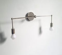 modern chrome linear bathroom wall vanity lighting