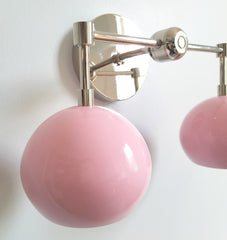 Double Loa Sconce with Blush Pink Shades