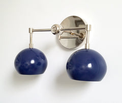 Chrome and navy modern wall sconce eyeball shades