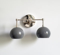 Double Loa Sconce with Slate Grey Shades