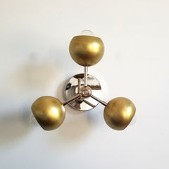 Mini Loa Bicycle Club Sconce or Flushmount with Brass Shades