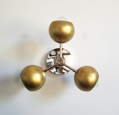 Mini Loa Bicycle Club Sconce or Flushmount with Brass Shades