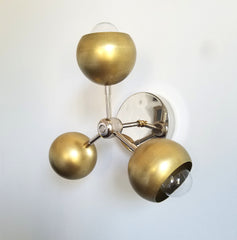 Mini Loa Bicycle Club Sconce or Flushmount with Brass Shades