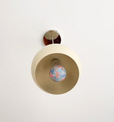 Copper and Cream globe pendant lighting inspired by mid century modern MCM decor
