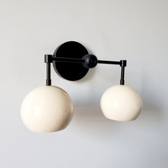 Double Loa Sconce with Cream Shades