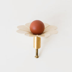 Cream and Terra Cotta neutral daisy drawer pull for nurseries, cabinetry, furniture makeovers and more