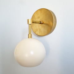 Mid Century Modern Style sconce brass cream