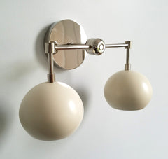 chrome and cream eyeball shade modern wall lighting