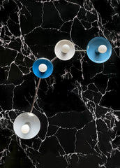 Grey & Blue Aries Wall sconce or flushmount ceiling Light in blues with chrome hardware