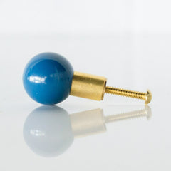 Blue grey and brass drawer pull