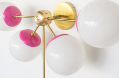 Pink and brass art deco inspired wall sconce