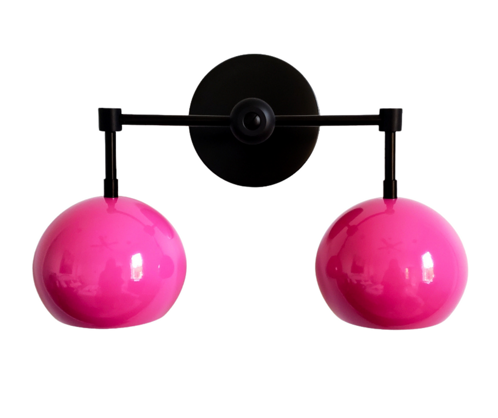 Double Loa Sconce with Doll Pink Shades