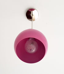 chrome and bright pink globe pendant light modern