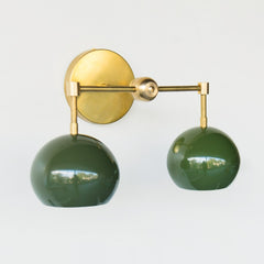 Olive green and Brass mid century modern olive wall sconce for bathroom