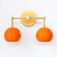 Double Loa Sconce with Orange Peel Shades