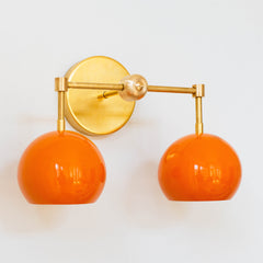 Double Loa Sconce with Orange Peel Shades