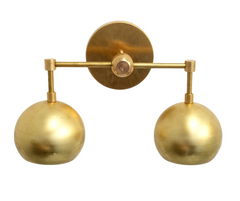 Double Loa Sconce in Raw Brass