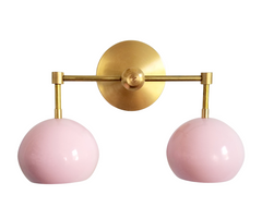 Double Loa Sconce with Blush Pink Shades