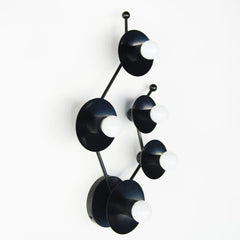 Black small Gemini astrology inspired wall sconce or flushmount ceiling light