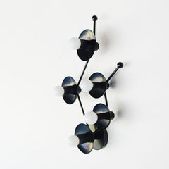 Black small Gemini astrology inspired wall sconce or flushmount ceiling light