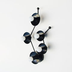 Black small Gemini astrology inspired wall sconce or flushmount ceiling light