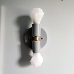 Grey & Chrome two light wall sconce lighting