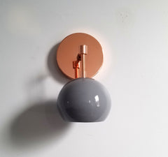 Copper and Grey Mid Century Modern wall sconce coastal style polished lighting light
