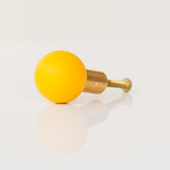 Kids bedroom mustard and brass gumball inspired cabinet drawer pull by Sazerac Stitches
