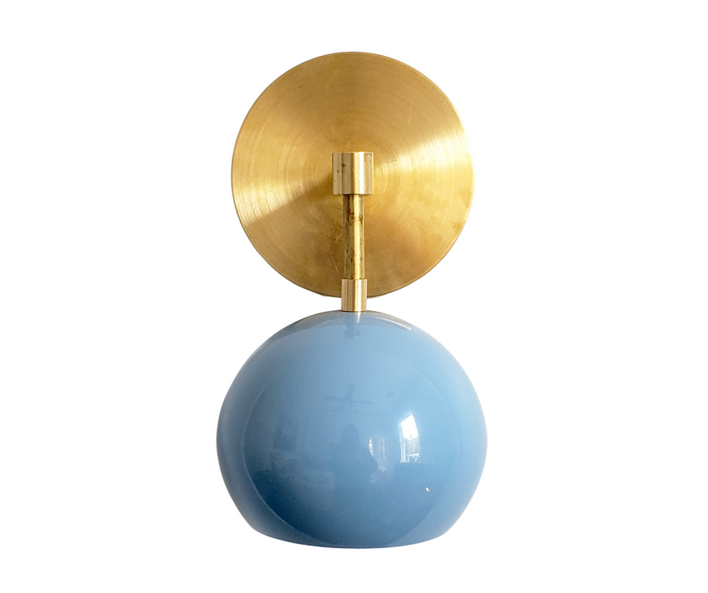 Loa Sconce with Hydrangea Blue Shade