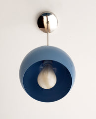 Chrome and Light blue mid century modern casual kitchen globe lighting